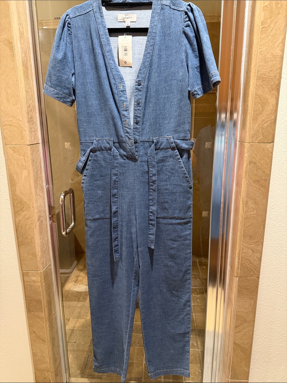 Level 99 Women's Denim Overalls - Medium Blue